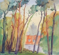 Pines in Worpswede, watercolour
