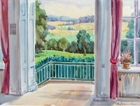 View from the castle, watercolour