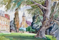 Castle Ivenak, watercolour
