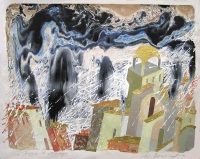 Storm in Toledo, acryl, gold