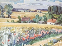 Filds in Volin, watercolour