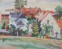 Sonshine day in Pampov, watercolour