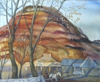 Evening in the Kamenka, watercolour