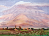 Ararat almost not seen. Watercolor.