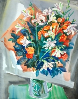 Holiday Bouquet. Watercolor.70x50
