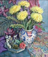Yellow asters.Oil.Canvas. 70x60.