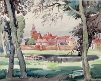 Park in Malchin, watercolour