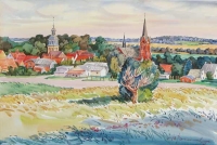 Evening in Remplin, watercolour